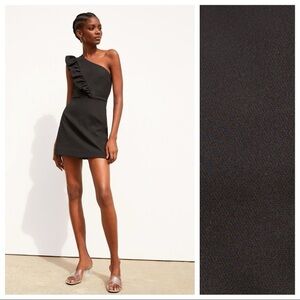 Elegant Black One-Shoulder Dress ZARA NWT